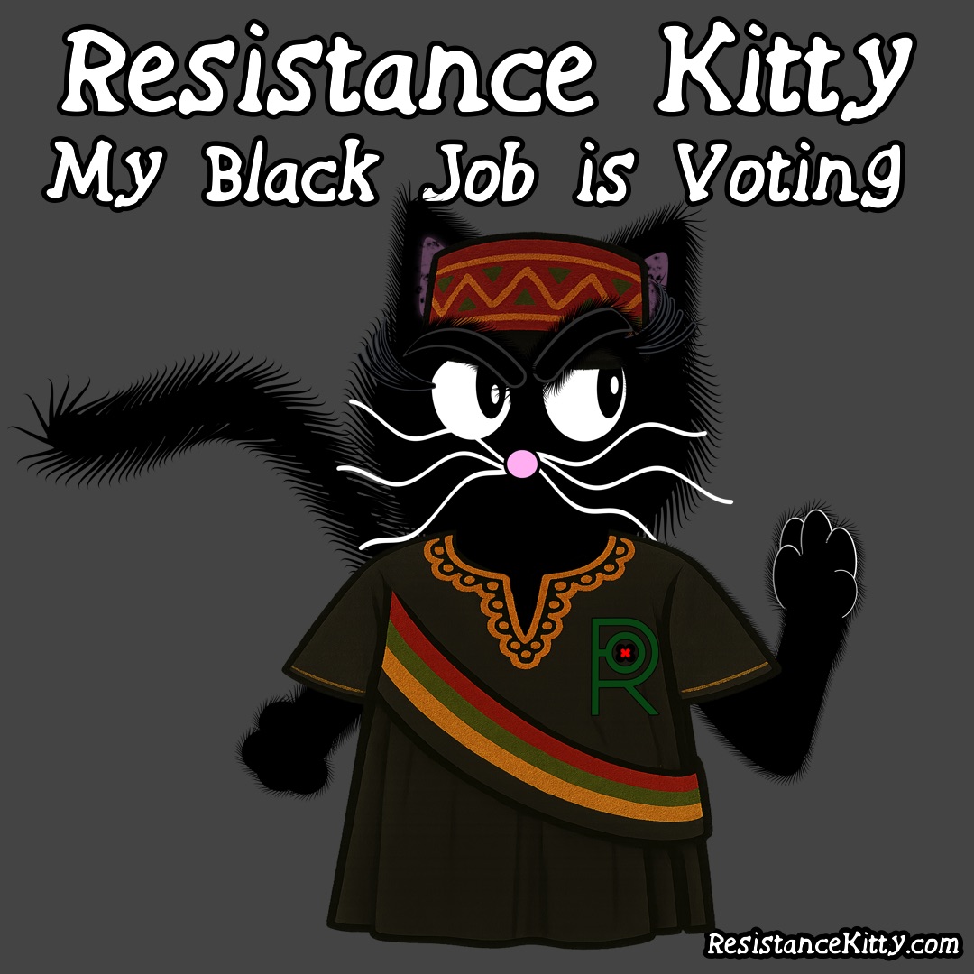 Resistance Kitty Says “my black job is voting”