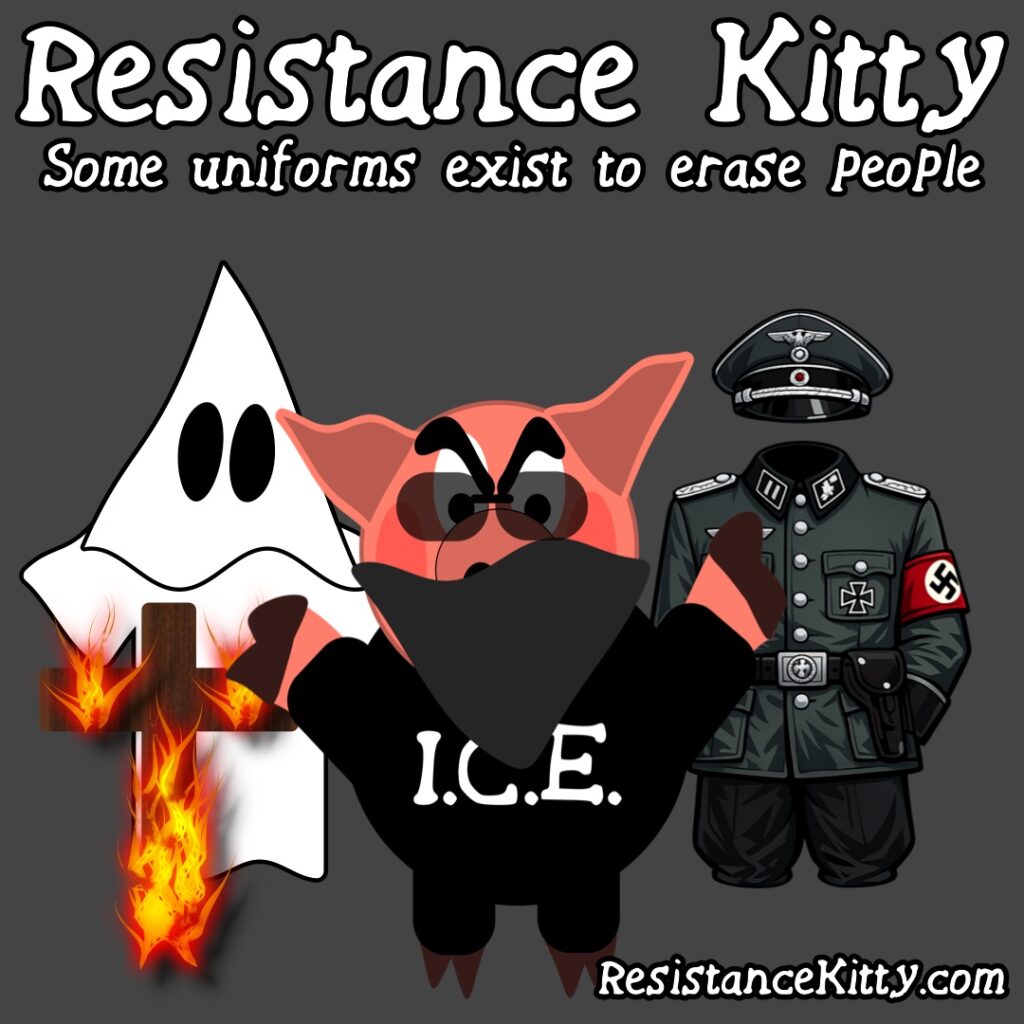 Resistance Kitty says’ “Some uniforms exist to erase people”