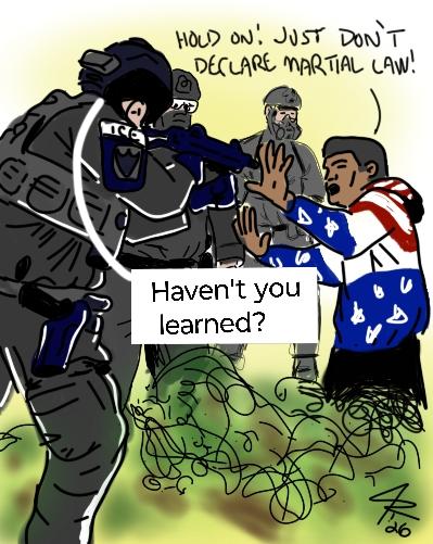Haven't You Learned?-ICE Just don't declare martial Law?-America