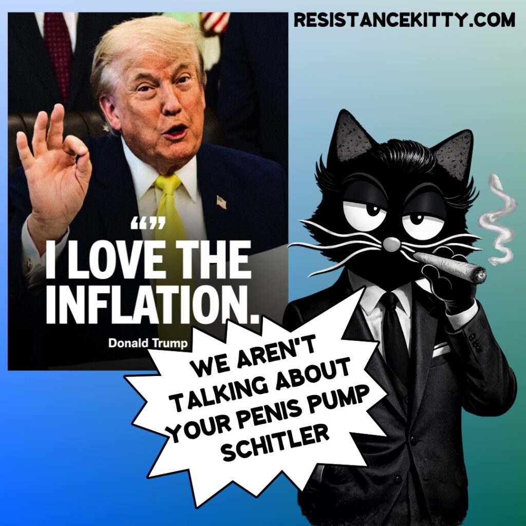 Resistance Kitty says “We aren’t talking about your penis pump Schitler”