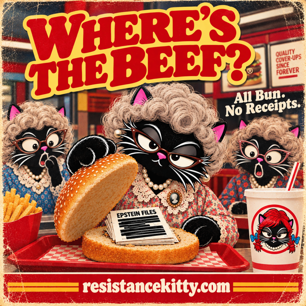 Resistance Kitty says, “Where’s the beef?”